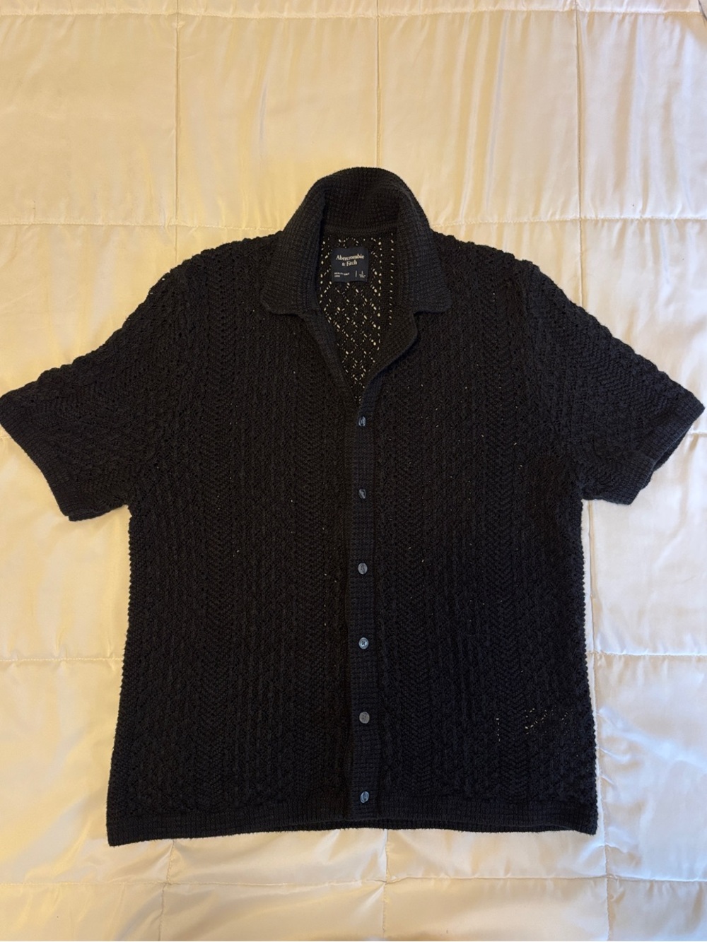 Abercrombie & Fitch Black Short-Sleeve Sweater
